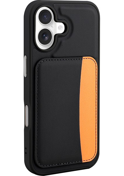 iPhone 17 Kılıf Kartlıklı Zore X-Kart Silikon Kapak - Siyah