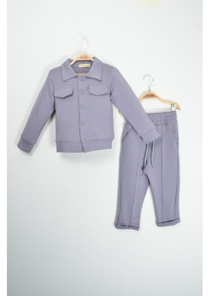 Gri Rengi Ceket Görünümlü Erkek Çocuk Takımı