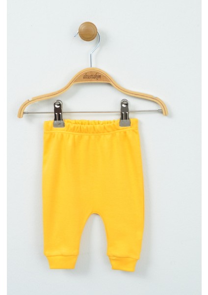 Ayıcık Desenli Sarı %100 Pamuk Bebek Takımı