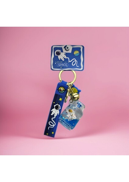 Astronot Figürlü Içi Renkli Sulu Anahtarlık Çanta Aksesuarı Hediyelik Peluş Oyuncak 1 Adet indirimleri