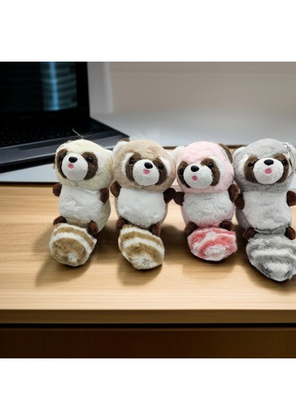 Rakun Hayvan Peluş Anahtarlık Sevimli Kaliteli Rengarenk Renk Seçenekli 1ADET