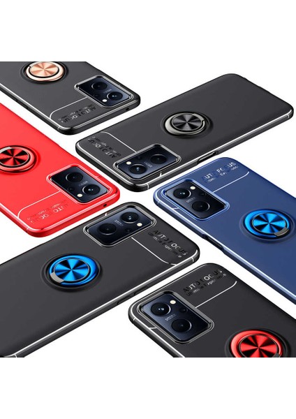 Oppo A76 Kılıf Brvh Ravel Silikon Kapak-Siyah-Mavi modelleri