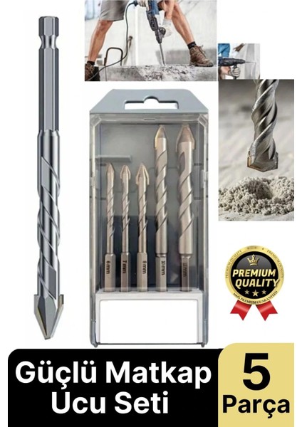 Yeni Yüksek Güçlü Kırılmaz Ahşap Metal Sac Demir Çelik Delebilen Matkap Ucu Seti 5 Parça