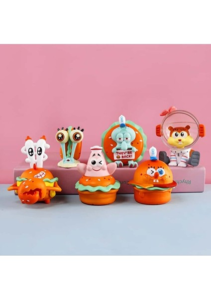 Sünger Bob Burger Figür – Patrick, Squidward, Sandy, Gary Karakterleri – Rastgele 1 Adet Figür