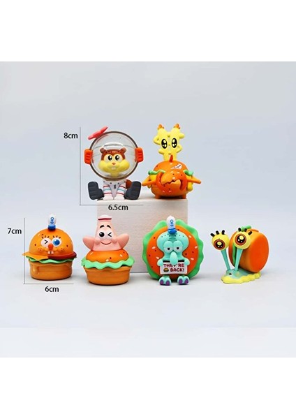 Sünger Bob Burger Figür – Patrick, Squidward, Sandy, Gary Karakterleri – Rastgele 1 Adet Figür modelleri