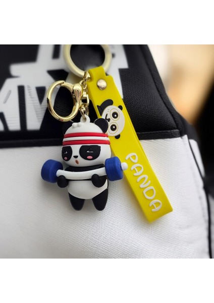 Panda Figürlü Lüx Anahtarlık Çanta Aksesuarı Rengarenk Hediyelik 1ADET modelleri