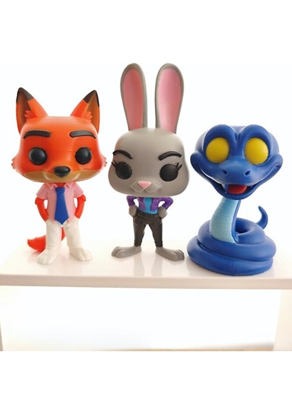 Zootropolis 2 Filmi 3'lü Figür Seti: Judy, Nick ve Mavi Yılan | Yeni Koleksiyon Özel Üretim