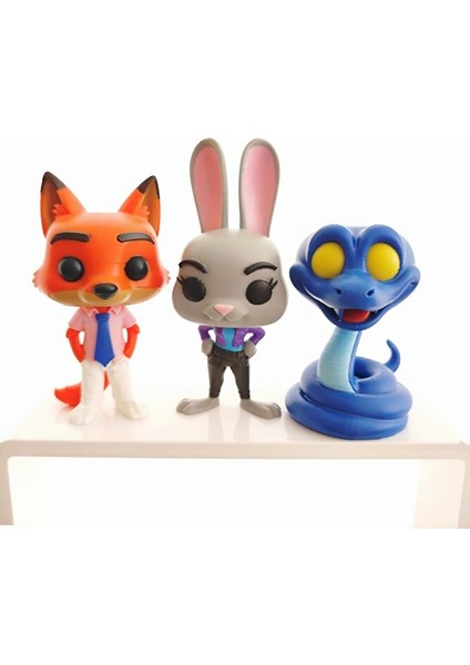 Zootropolis 2 Filmi 3'lü Figür Seti: Judy, Nick ve Mavi Yılan | Yeni Koleksiyon Özel Üretim modelleri