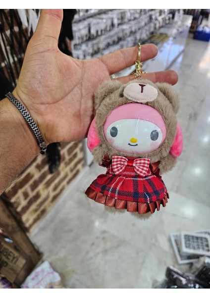 Sanrio Kawaii My Melody Lüx Büyük Boy Peluş Oyuncak Anahtarlık 17CM Sevimli Gün Sevgili Hediyesi modelleri