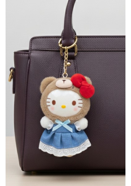 Sanrio Kawaii Hello Kitty Lüx Büyük Boy Peluş Oyuncak Anahtarlık 17CM Sevimli Gün Sevgili Hediyesi
