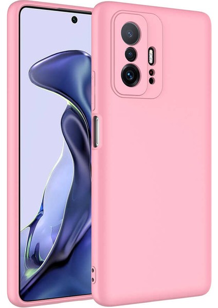 Xiaomi Mi 11T 5g Kılıf Brvh Mara Laaakan Kapak-Pembe Açık