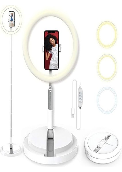 Telefon Tutacaklı Katlanabilir, 166CM Yükseltilebilir LED Işık