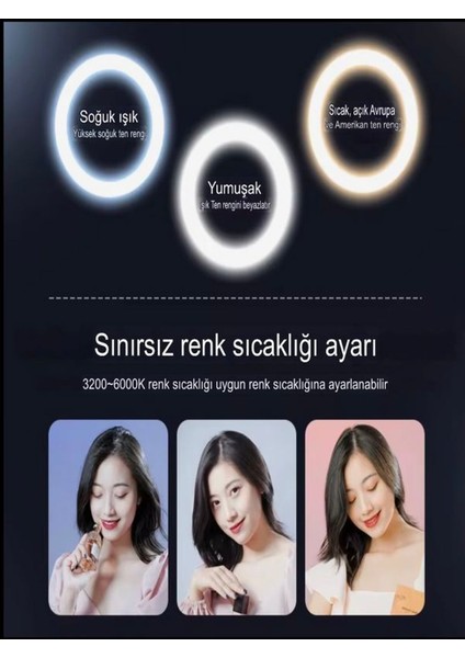 Telefon Tutacaklı Katlanabilir, 166CM Yükseltilebilir LED Işık fırsatları