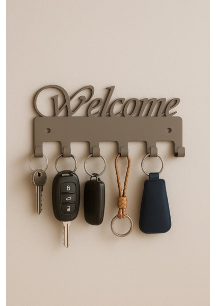 Welcome Yazılı Metal Anahtarlık Askısı | Duvar Tipi Şık Anahtar Düzenleyici fırsatları