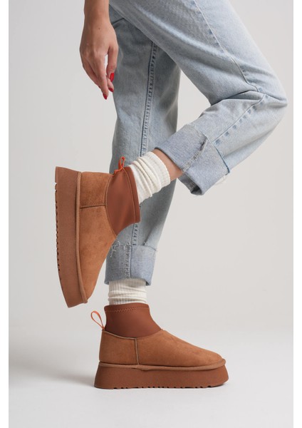 Nadia Premium Kadın Taba Kışlık Içi Kürklü Kalın Taban Bot