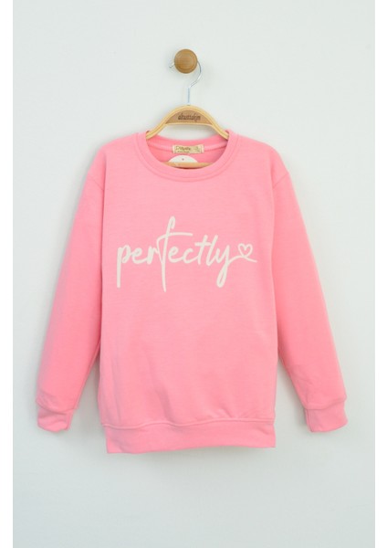 Pembe "perfectly" Baskılı Kız Çocuk Eşofman Takımı modelleri