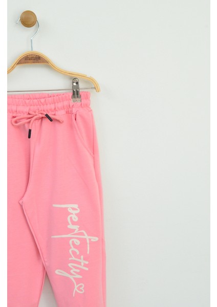 Pembe "perfectly" Baskılı Kız Çocuk Eşofman Takımı