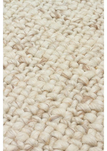 Efi Ivory %100 El Dokuma Yün ve Pamuk ile Üretilen Örgü Detaylı Bohem Oturma Odası Salon Halısı indirimleri