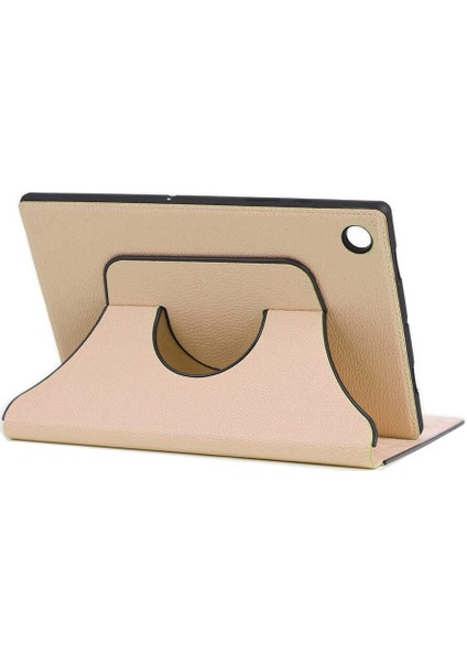 Lenovo Tab M8 Uyumlu Brvh Fest Dönebilen Standlı Kılıf-Gold