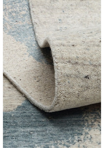 Grace Beıge Blue, Kendinden Desenli Yün, Viskon ve Pamuk Karışımlı Desenli Zarif Salon Halısı modelleri