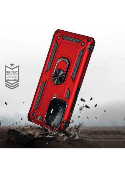 Xiaomi Mi 11T 5g Kılıf Brvh Vega Kapak-Kırmızı indirimleri