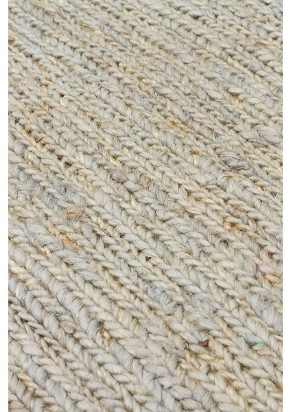 Giger Blueish Grey, Jüt Kullanılarak El Örgüsü ile Üretilen Hasır Dokulu Jüt Halı fırsatları