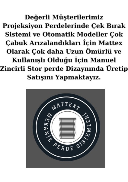 Manuel Zincirli Stor Perde Tipi Projeksiyon Perdesi modelleri