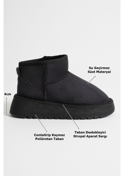 Alina Premium UG Kadın Siyah Kışlık Süet Kürklü Bot indirimleri