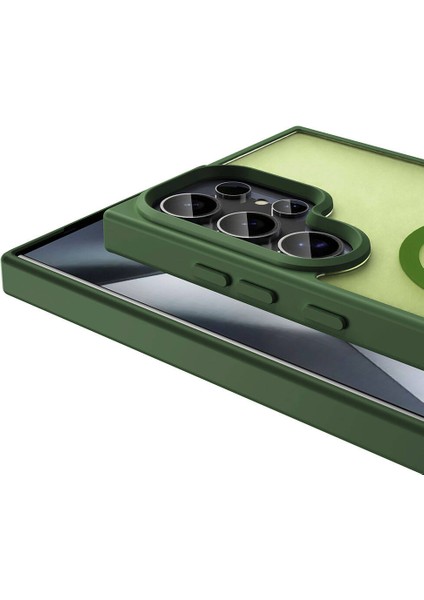 Galaxy S23 Ultra Kılıf Magsafe Şarj Özellikli Mat Arka Yüzey Brvh Sio Kapak-Koyu Mor indirimleri