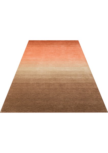 Odesa Jam Brown, Modern Çizgilere Sahip Renk Geçişli %100 Saf Yün ile Üretilen Salon Halısı