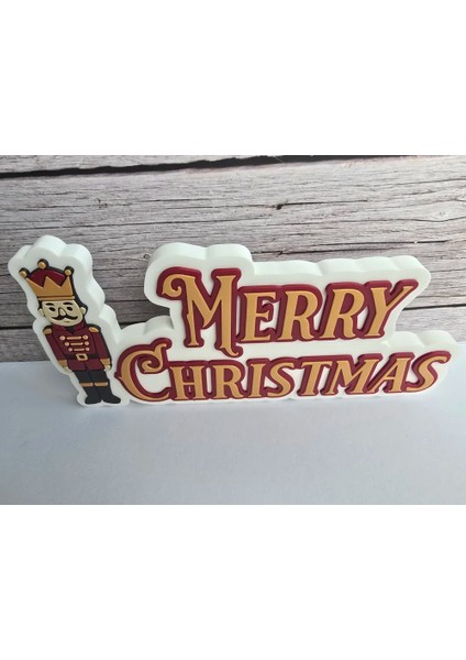 Merry Christmas Dekoratif Yazı & Kurşun Asker | Yılbaşı Kapı ve Duvar Süsü | Noel | 237 x 116MM modelleri
