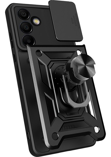 Galaxy S25 Fe Kılıf Magnetik Standlı Kamera Korumalı Brvh Sürgülü Vega Kapak - Mavi modelleri