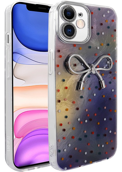 iPhone 11 Kılıf Kamera Korumalı Figürlü Brvh Ponti Silikon Kapak - Lila