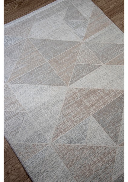 Krem Bej Modern Doğal Taban Saçaklı Özel Ölçü Salon Koridor Mutfak Çocuk Oturma Odası Halısı Yolluk