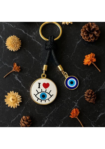 Nazar Boncuklu Göz Detaylı Anahtarlık Çanta Süsü Çanta Charmı fiyatları