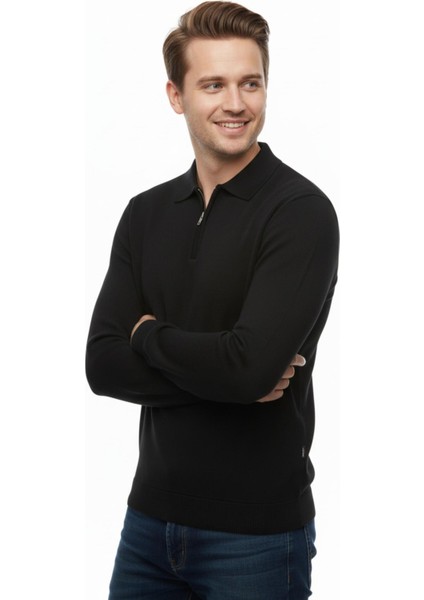 Erkek Polo Yaka Fermuarlı Triko Kazak Regular Fit 7001 BGL-ST04921 fiyatları