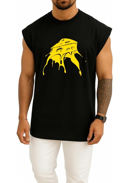 Oversize Nachos Isviçre Peyniri Çedar Sosu Göğüs Baskılı Atlet