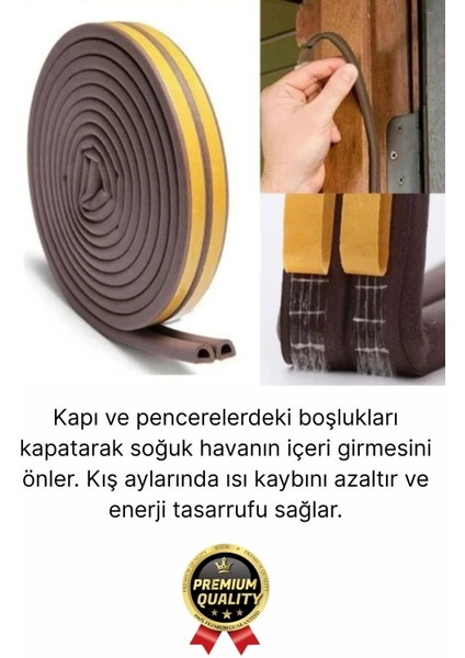 Güçlü Kendinden Yapışkanlı Kapı Pencere Soğuk Hava Geçirmez Yalıtım Izolasyon Kahve Fitil 20 Metre modelleri