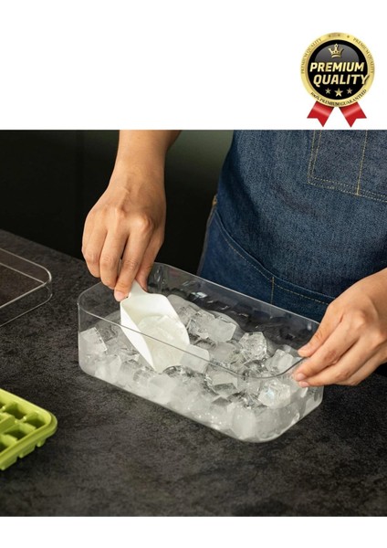 Yeni Seri Pratik Dondurucu Geniş Kapasite Silikon Düğmeli Basmalı Saklama Kutulu 32'li Buz Kalıbı indirimleri