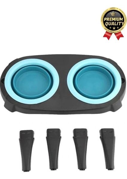 Yeni Seri Ayarlanabilir Ergonomik Portatif Katlanabilir Ikili Kedi Köpek Mama Su Kabı Standı 500 ml modelleri