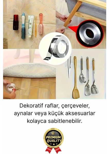 Çok Amaçlı Dayanıklı Çift Taraflı Iz Bırakmaz Tamir Montaj Bandı Şeffaf Güçlü Silikon Bant 18MMX 2mt fırsatları