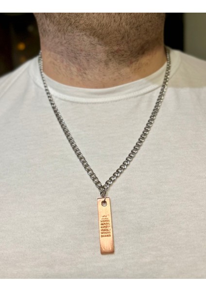 Ayetel Kürsi Yazılı Şık Çelik Kolye Koruyucu Dualı Takı fiyatları