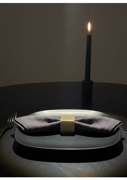 Pirinç Kare Peçete Halkası Modern Gold Sofralık Sunum Aksesuarı | 24 x 24MM