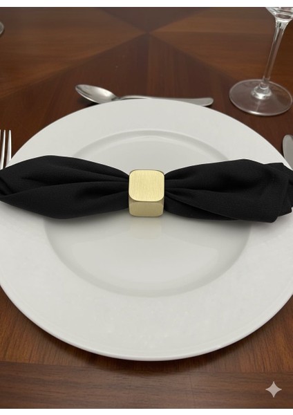 Pirinç Kare Peçete Halkası Modern Gold Sofralık Sunum Aksesuarı | 24 x 24MM fiyatları