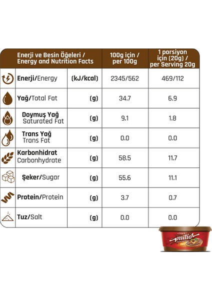 Nutio Kakaolu Fındık Kreması (400 G) fiyatları