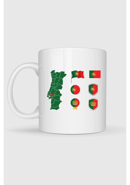 Portekiz Haritası ve Bayrağı Baskılı Kupa Bardak fiyatları