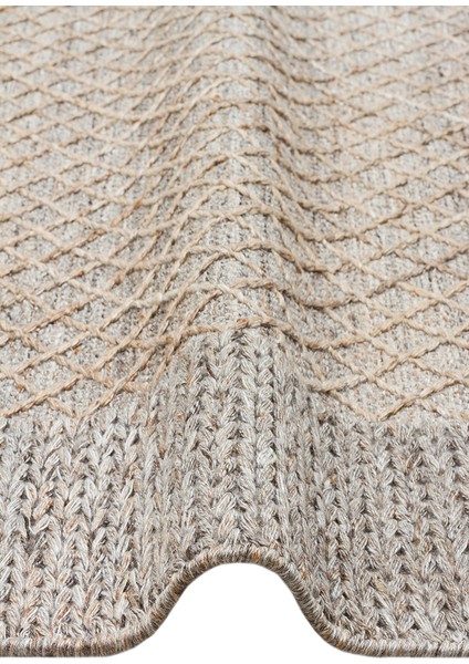 Lhasa Beıge, Polyester, Yün ve Pamuk Karışımıyla Üretilen Dayanıklı ve Hasır Dokulu Halı indirimleri