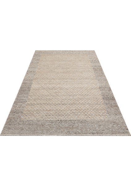 Lhasa Beıge, Polyester, Yün ve Pamuk Karışımıyla Üretilen Dayanıklı ve Hasır Dokulu Halı