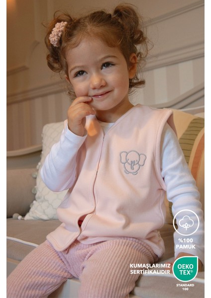 Bebek Çocuk Yelek 2'li %100 Pamuk Nakış Detaylı fiyatları