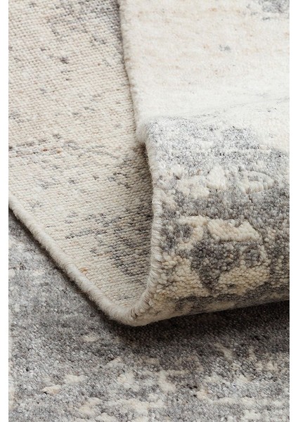 Grace Beıge Grey, Kendinden Desenli Yün, Viskon ve Pamuk Karışımlı Desenli Zarif Salon Halısı modelleri